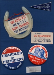 Stevenson, Chandler, and Humphrey Campaign Items, ca. 1956