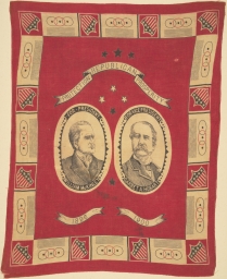 McKinley-Hobart Protection Republican Prosperity Portrait Handkerchief, ca. 1896