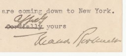 Eleanor Roosevelt signature on letter to Martha Van Rensselaer