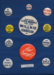 Willkie Campaign Buttons, ca. 1940
