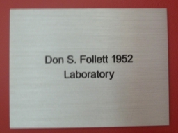 Dan S. Follett Laboratory Plaque