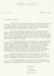 Curtis Tarr letter to students