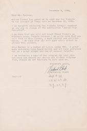 Nathaniel Black to Sam Pevsner about Concert Tickets, December 1946 (correspondence)