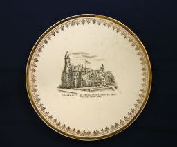 Plate, University of Pennsylvania china featuring College Hall
