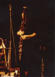 Photograph of Lindsay Cooper playing bassoon