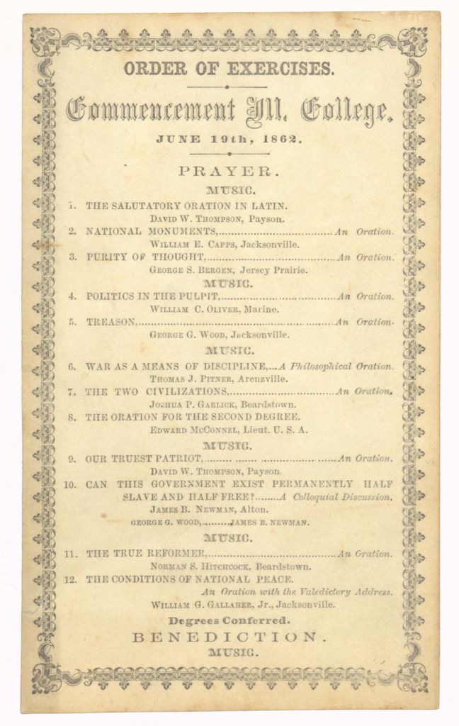1862 Illinois College Commencement