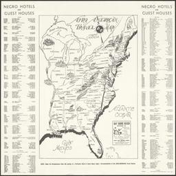 Afro American Travel Map. Negro Hotels and Guest Houses