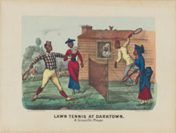 Two Color Lithographs from the Darktown Series: Lawn Tennis at
                     Darktown - A Scientific Player