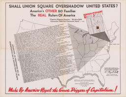 Shall Union Square Overshadow United States? America's Other 60 Families, the Real Rulers of America... Wake Up America - Repel the Grave Diggers of Capitalism!