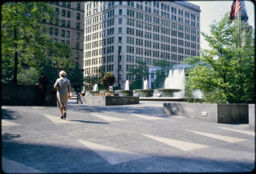 Square, fountains, and public space. (Mellon Square, Pittsburgh, Pennsylvania, USA)