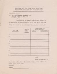 Nahum Polak to JPFO Lodges about Form for Adding Members to those Paying Cemetery Dues, 1951 (correspondence)