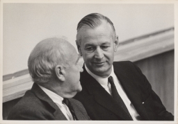 Cornell president James A. Perkins with Arthur H. Dean (left) at Centennial celebration