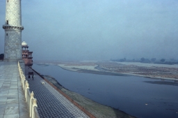 Minaret and Terrace Overlooking the Yamuna River