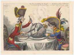The plumb-pudding in danger: - or - state epicures taking un petit souper - "the great Globe itself, and all which it inherit," is too small to satisfy such insatiable appetites.