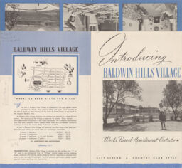 "Introducing Baldwin Hills Village: West's Finest Apartment Estate" brochure (outer pages)