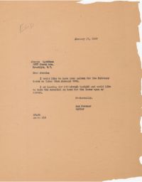 Sam Pevzner to Jennie Truchman about Writing, January 1947 (correspondence)