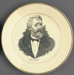 Blaine Ceramic Portrait Plate, ca. 1884
