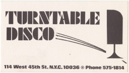 Larry Blagg matchbook covers collected in New York City: Turntable Disco 114 West 45th St.