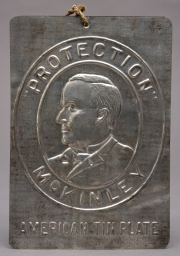 McKinley Protection Tin Portrait Plaque, ca. 1896