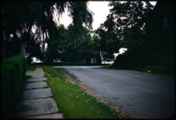 Curving street through a residential area (Perryopolis, Pennsylvania, USA)
