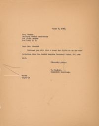 Gedaliah Sandler to Ann Jarcho about Dues, March 1948 (correspondence)