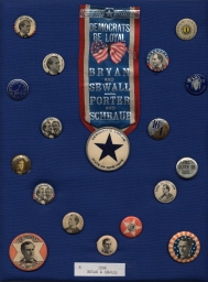 Bryan-Sewall Campaign Buttons and Badge, ca. 1896