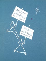 Christmas card, designed by Franklin Spencer Roach (1906-1987), B.Arch. 1928; Hannah Benner Roach (1907-1976), BFA 1929, B.Arch. 1935