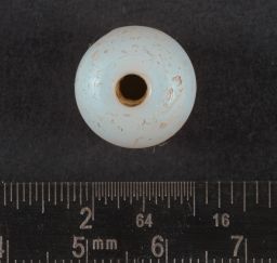 Pale blue wire-wound glass bead