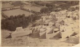 Haynes in Anatolia, 1884 and 1887: Roofscape of Anatolian village with fields beyond