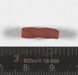 Red drawn glass bead