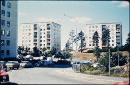 Cluster of multi-story residential buildings near the town center (Farsta, SE)
