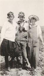 Three Young Women Standing in a Field ca. 1914-1918
