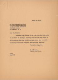 Rubin Saltzman to Emil Bergen about Financial Campaigns, April 1947 (correspondence)