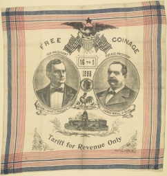 Bryan-Sewall Free Coinage Portrait Handkerchief, 1896