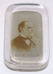 McKinley Portrait Glass Paperweight, ca. 1896