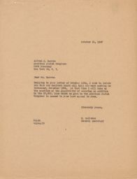 Rubin Saltzman to Alfred J. Marrow about JPFO's Resident Board Meeting, October 1947 (correspondence)