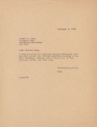 Ruth to Albert E. Kahn Confirming Attendance, February 1948 (correspondence)