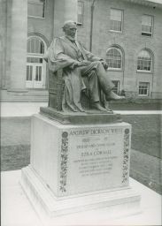 The Andrew Dickson White statue on the Arts Quad