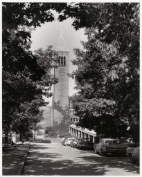 McGraw Tower with Street of Cars