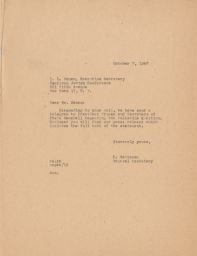 Rubin Saltzman to Isaiah L. Kenen about Telegram to President Truman, October 1947 (correspondence)