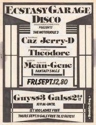 Ecstasy Garage Disco, Sept. 12, 1980