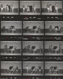 Contact sheet for the "Marx Brothers" promotional photography shoot