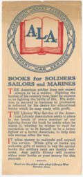 "Books for Soldiers, Sailors and Marines" flier for the Library War Service of the ALA. (recto)