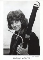 Photograph of Lindsay Cooper with bassoon