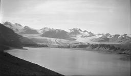 Panorama Geikie Glacier from new site in front Wright site, etc. 