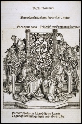 [Meeting of Pope Pius II and Frederick III] (from the Nuremberg Chronicle)