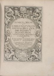 Title page of Symbolorum et emblematum ex animalibus quadrupedibus desumtorum centuria altera