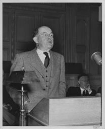 Robert E. Cushman at Podium