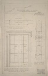 Rebated Glass Doors between Living Room & Dining Room, Plan of Doorway, and F. S. Section Living Room Casing for Dr. Arthur Booth