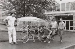High speed bicycle with streamling features, ca. 1975